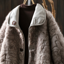 受作｜リバーシブル レザー&ファー ジャケット レディース 2WAYショート 防寒 大人カジュアル  冬 アウター 19枚目の画像