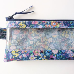 ペンケース　歯ブラシケース　L字ファスナー　クリアポーチ　クラシックガーデン　リバティ　ラミネート　♡定番柄の見事な饗宴 3枚目の画像