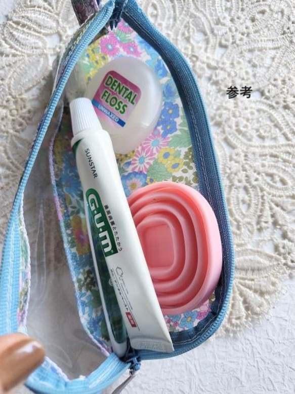 ペンケース　歯ブラシケース　L字ファスナー　クリアポーチ　クラシックガーデン　リバティ　ラミネート　♡定番柄の見事な饗宴 10枚目の画像