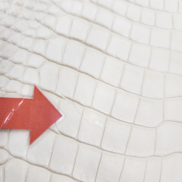 ワ二革　クロコ　植物タンニン鞣し　ナチュラル（タラ）　No.C009084 12枚目の画像