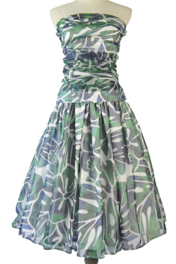 受注生産　オーダーメイド　パウスカート　チューブトップ　プリントオーガンジー nws00042