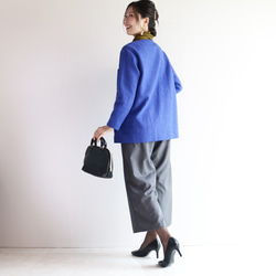 New【ロイヤルブルー】品よく華やぐ、秋の羽織りツイードジャケット♡ 6枚目の画像