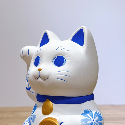 ブルー招き猫【中】 ブルー招き猫【中】 ブルー招き猫【中】 招き猫 TokyoTokyo 青/白 (中