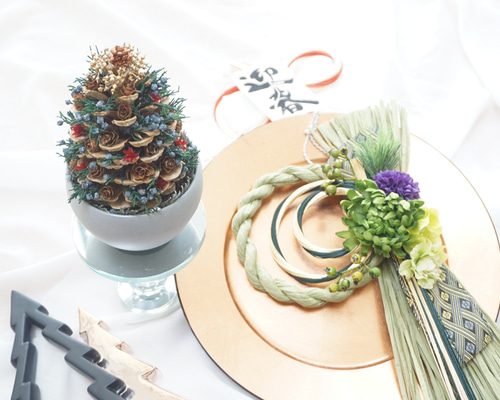 クリスマスとお正月飾りのお得なセット【限定一点】毎年好評のしめ縄と