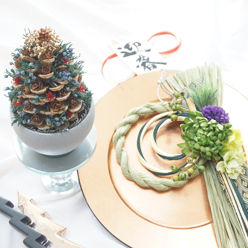 クリスマスとお正月飾りのお得なセット【限定一点】毎年好評のしめ縄と