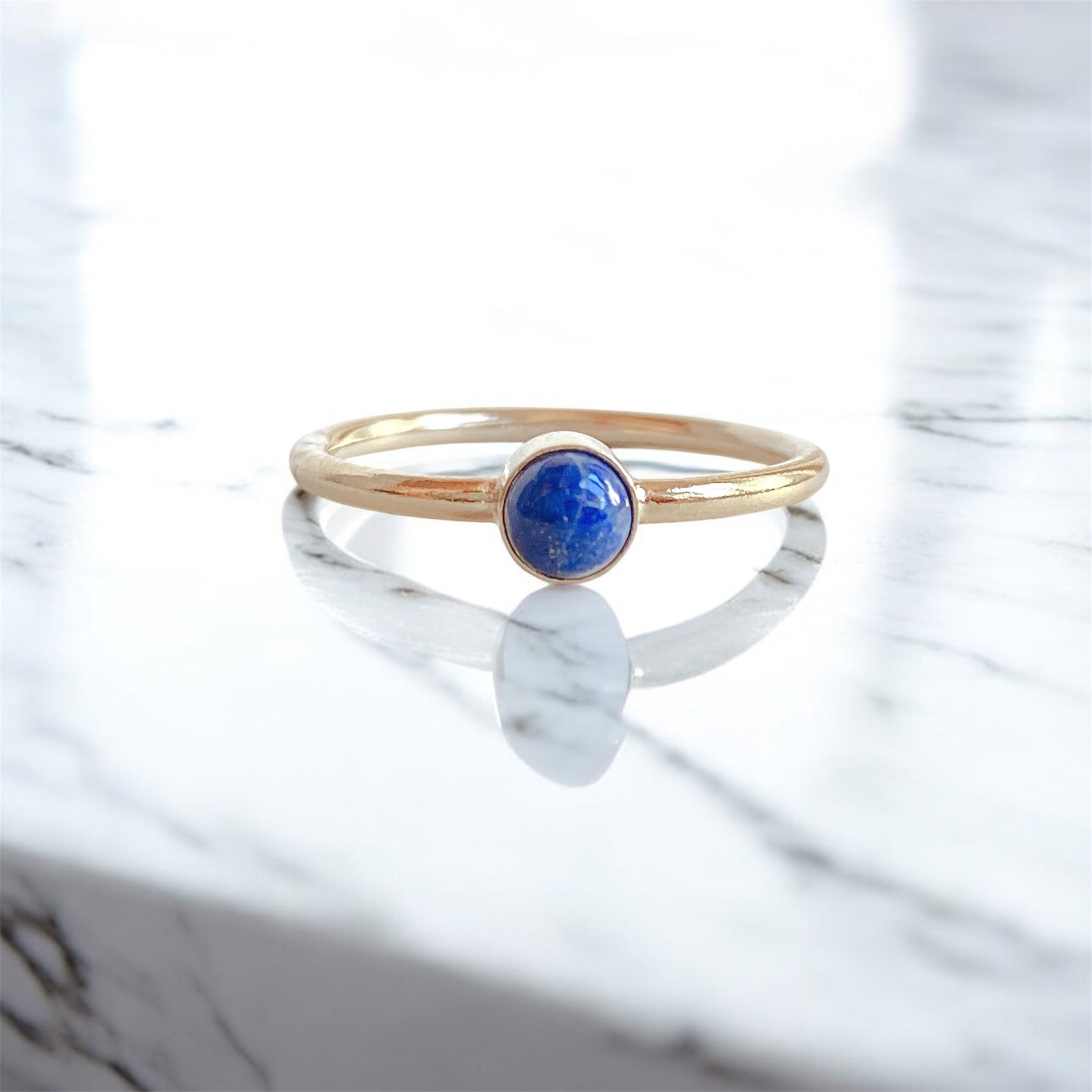 [14kgf] R58　ラピスラズリ　カボション　ベゼルリング