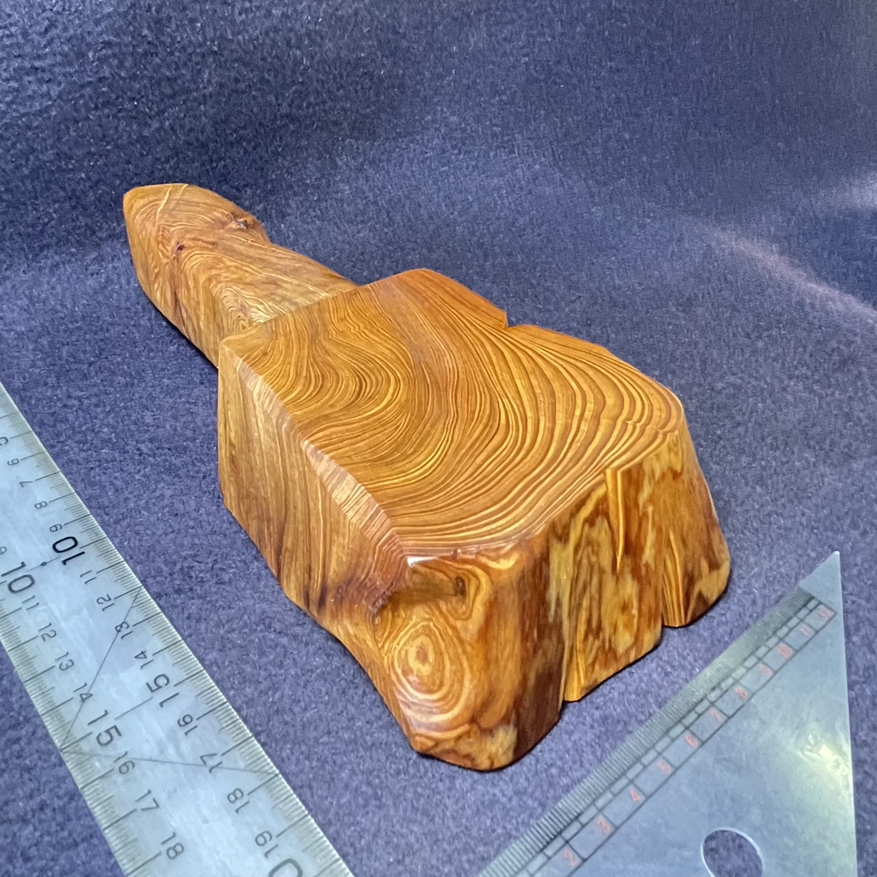 木彫 小さめ木槌(屋久杉•Y306)306g 樹齢千年超え コーン(トークセン) 1木彫 無垢 手彫り 叩き棒 彫刻