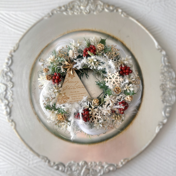 手のひらサイズのクリスマスリース 直径12cm 無料ラッピング