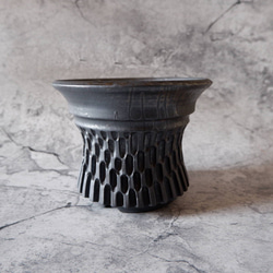 6号鉄砂黒鉢316　塊根植物　多肉植物　アガベ　盆栽　植木鉢　作家鉢　鉢皿　沖縄 3枚目の画像