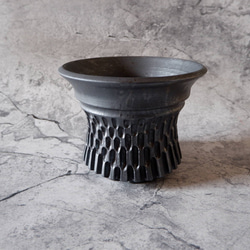 6号鉄砂黒鉢316　塊根植物　多肉植物　アガベ　盆栽　植木鉢　作家鉢　鉢皿　沖縄 1枚目の画像