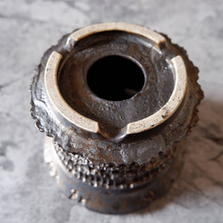 6号燻し金彩鉢318　塊根植物　多肉植物　アガベ　盆栽　植木鉢　作家鉢　鉢皿　沖縄 6枚目の画像