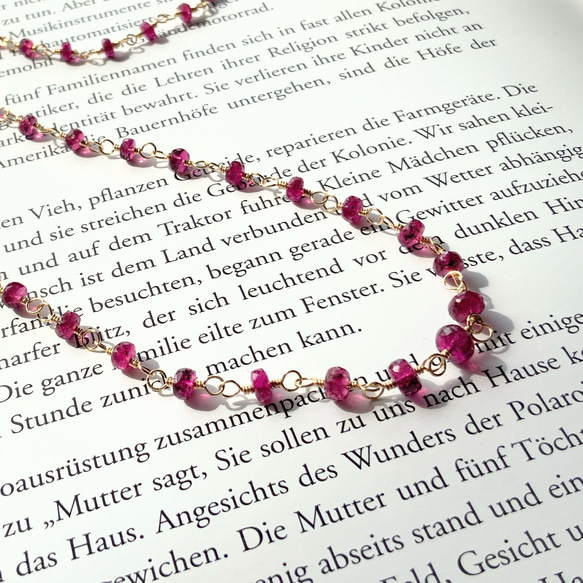 rubellus✴︎ルベライト（ピンクトルマリン）14kgfネックレス 2枚目の画像