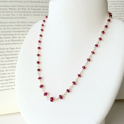 rubellus✴︎ルベライト（ピンクトルマリン）14kgfネックレス 6枚目の画像