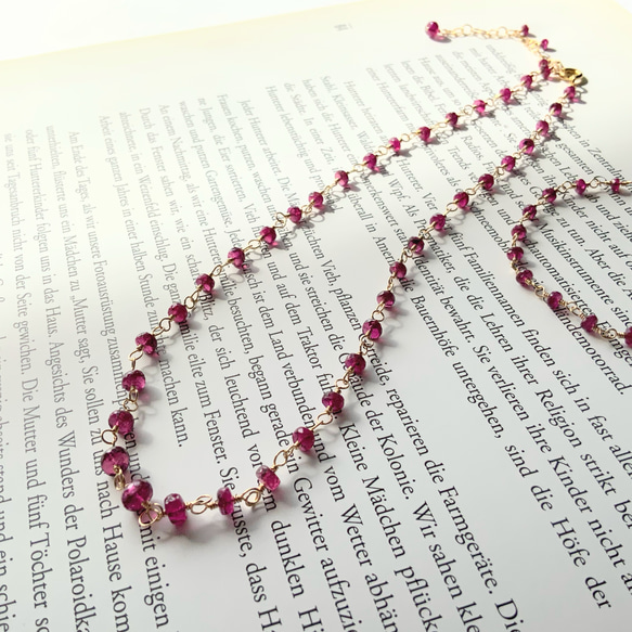 rubellus✴︎ルベライト（ピンクトルマリン）14kgfネックレス 1枚目の画像