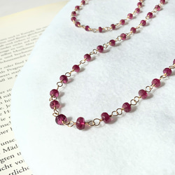 rubellus✴︎ルベライト（ピンクトルマリン）14kgfネックレス 5枚目の画像