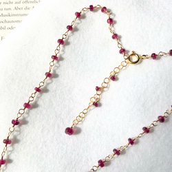 rubellus✴︎ルベライト（ピンクトルマリン）14kgfネックレス 8枚目の画像