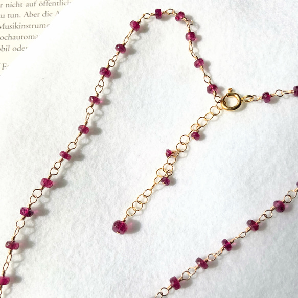 rubellus✴︎ルベライト（ピンクトルマリン）14kgfネックレス 8枚目の画像