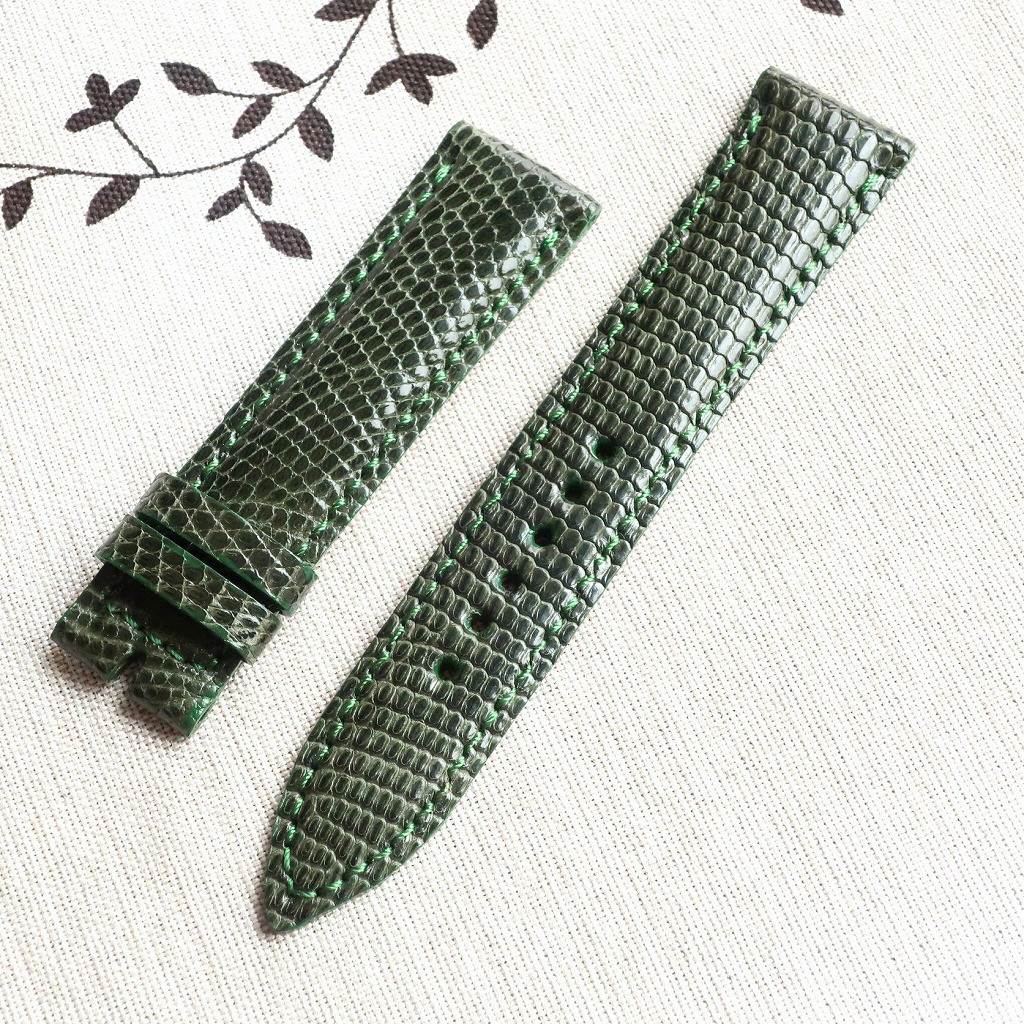 腕時計ベルト 20-18mm リザード モスグリーン #204