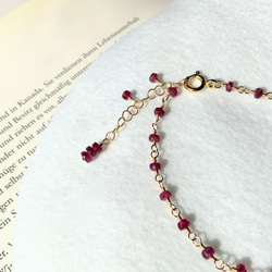 rubellus✴︎ルベライト（ピンクトルマリン）14kgfブレスレット 2枚目の画像