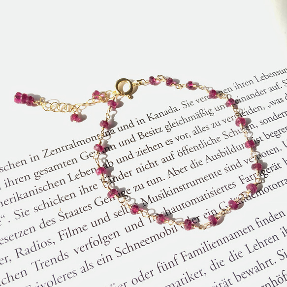 rubellus✴︎ルベライト（ピンクトルマリン）14kgfブレスレット 1枚目の画像