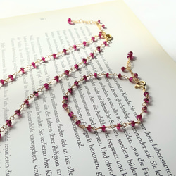 rubellus✴︎ルベライト（ピンクトルマリン）14kgfブレスレット 5枚目の画像