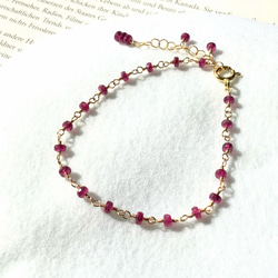 rubellus✴︎ルベライト（ピンクトルマリン）14kgfブレスレット 3枚目の画像