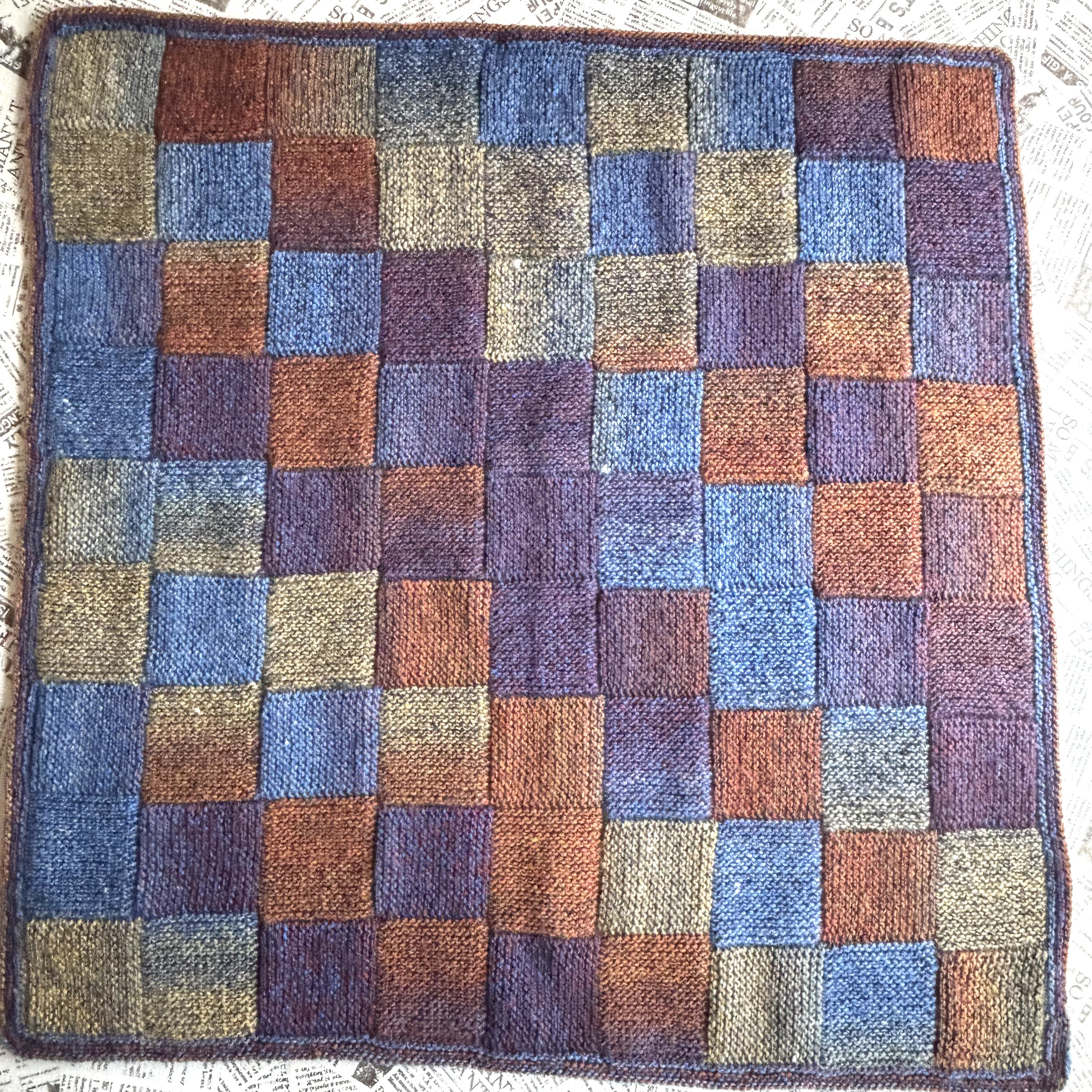 ガーター編みのブランケット ひざ掛け　おくるみ 手編み　MONA