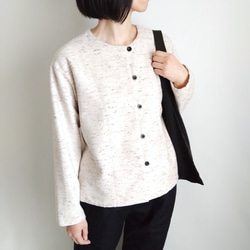 再販！× 7  新！ジャズネップコットンツイードのトップ  ナチュラル 5枚目の画像