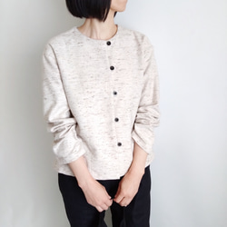 再販！× 7  新！ジャズネップコットンツイードのトップ  ナチュラル 3枚目の画像