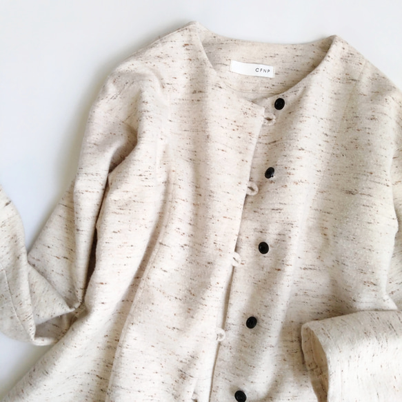 再販！× 7  新！ジャズネップコットンツイードのトップ  ナチュラル 1枚目の画像