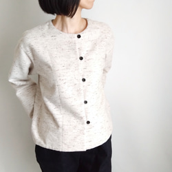 再販！× 7  新！ジャズネップコットンツイードのトップ  ナチュラル 4枚目の画像