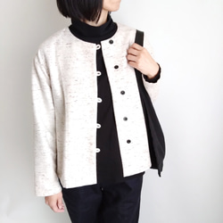 再販！× 7  新！ジャズネップコットンツイードのトップ  ナチュラル 6枚目の画像