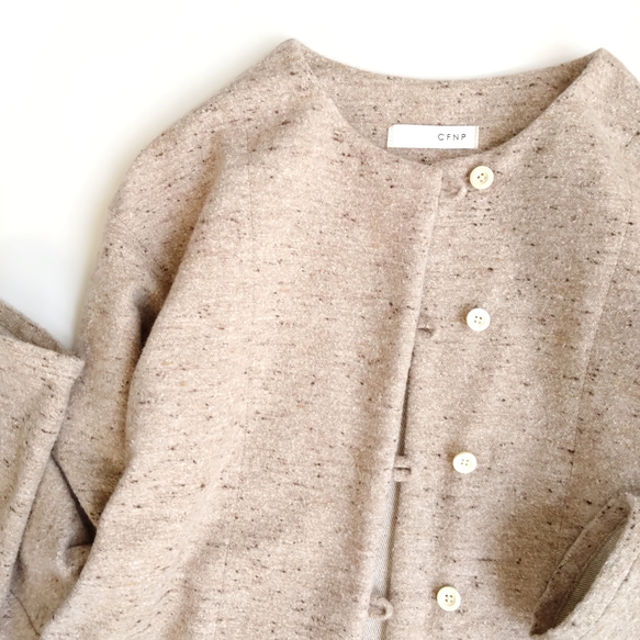 再販！× 10  新！ジャズネップコットンツイードのトップ  ベージュ 17枚目の画像