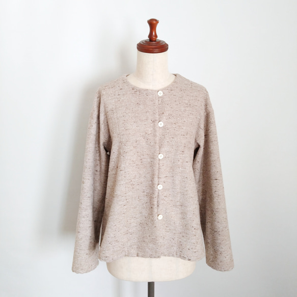 再販！× 10  新！ジャズネップコットンツイードのトップ  ベージュ 10枚目の画像