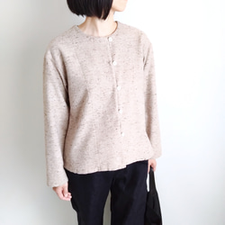 再販！× 10  新！ジャズネップコットンツイードのトップ  ベージュ 4枚目の画像