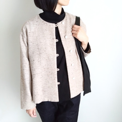 再販！× 10  新！ジャズネップコットンツイードのトップ  ベージュ 8枚目の画像