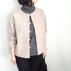 再販！× 10  新！ジャズネップコットンツイードのトップ  ベージュ 9枚目の画像