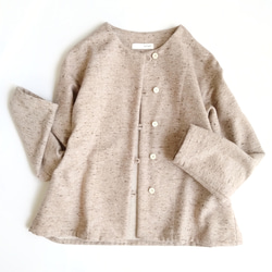 再販！× 10  新！ジャズネップコットンツイードのトップ  ベージュ 16枚目の画像