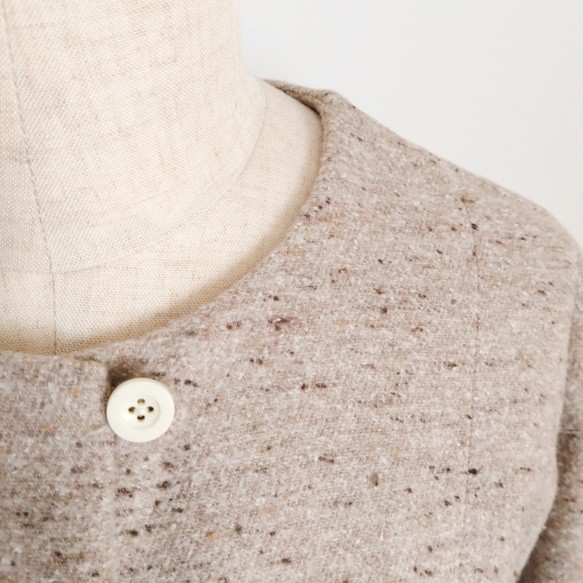 再販！× 10  新！ジャズネップコットンツイードのトップ  ベージュ 12枚目の画像