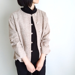 再販！× 10  新！ジャズネップコットンツイードのトップ  ベージュ 7枚目の画像