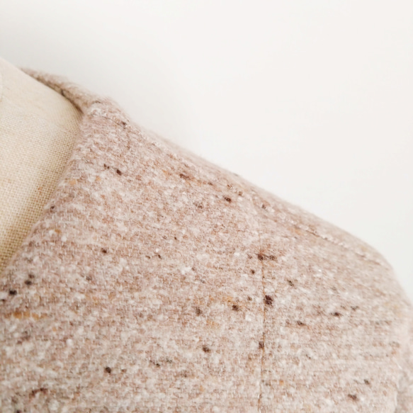 再販！× 10  新！ジャズネップコットンツイードのトップ  ベージュ 13枚目の画像