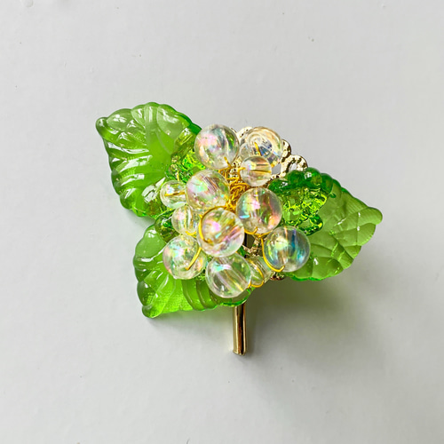 透ける花・白花のブーケポニーフック［Little Bloom］ ポニーフック