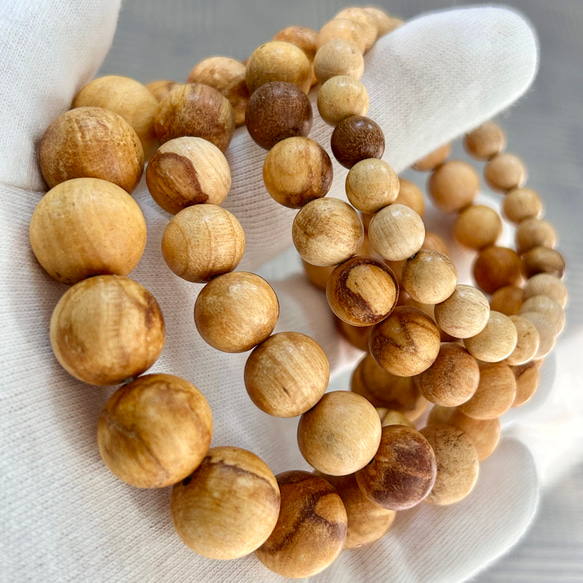 希少　香木　パロサント 本緑檀（りょくだん）ブレスレット　内径：16cm　【選択】8mm・10mm・12mm・15mm 1枚目の画像
