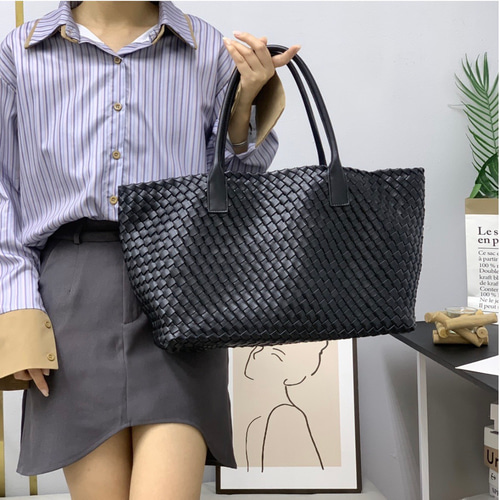 牛革 編み込みトートバッグ｜本革 大容量 A4対応 2way レディース 通勤
