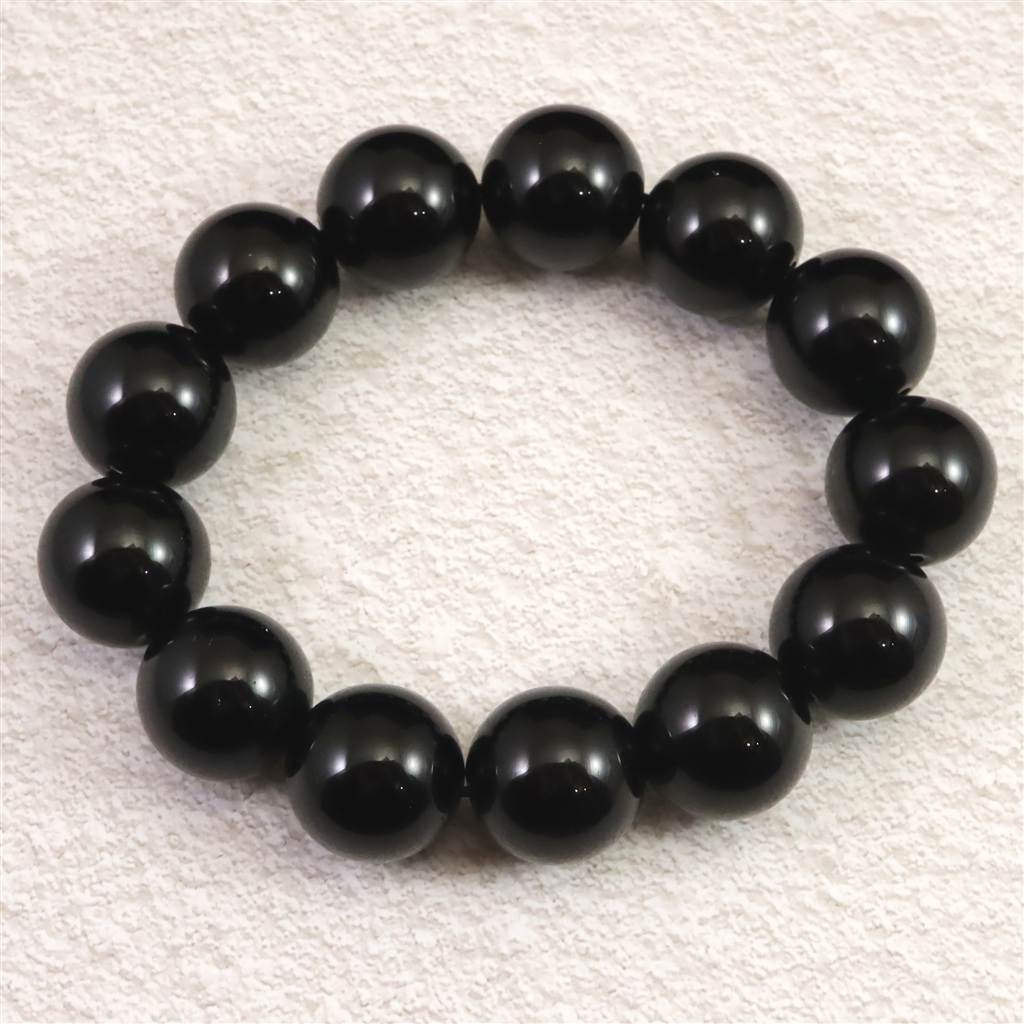 チベット産 天然モリオン水晶(4A)　18mm玉 ブレスレット 105.50g #19594 11,242円