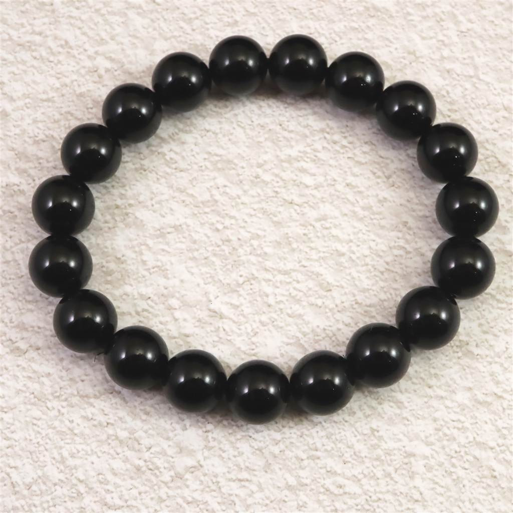 チベット産 天然モリオン水晶 4A  10mm玉 ブレスレット 30.5g #38096