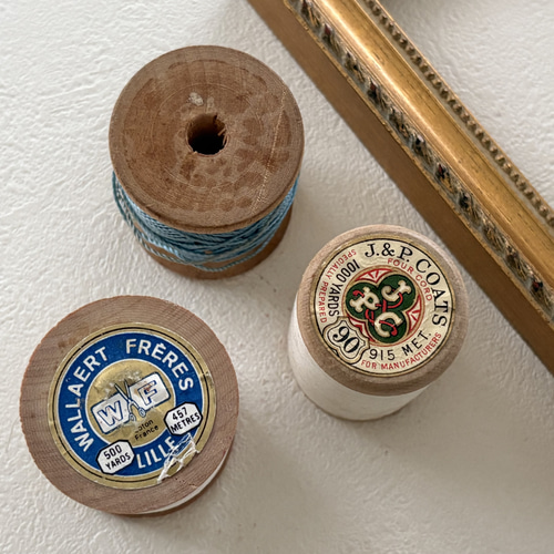 フランスアンティーク WF（ワレール・フレール）社 木製 糸巻き