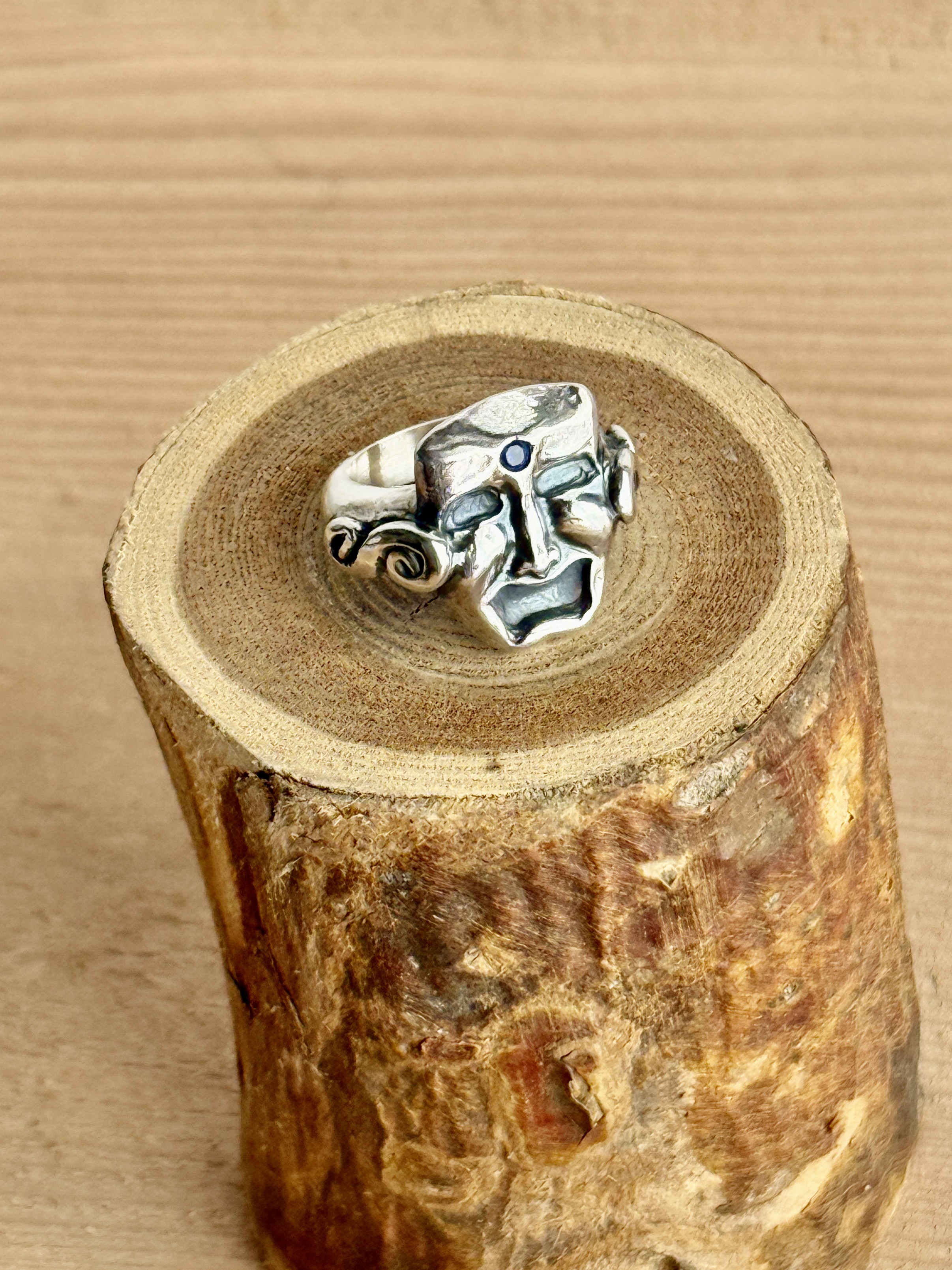 純銀能面リング