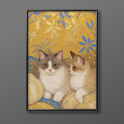 絵画 。壁掛け絵【美しい赤いバラ園でワインを飲みながら白い猫を抱いている少女】 絵画 。壁掛け絵【美しい赤いバラ園でワインを飲みながら白い猫