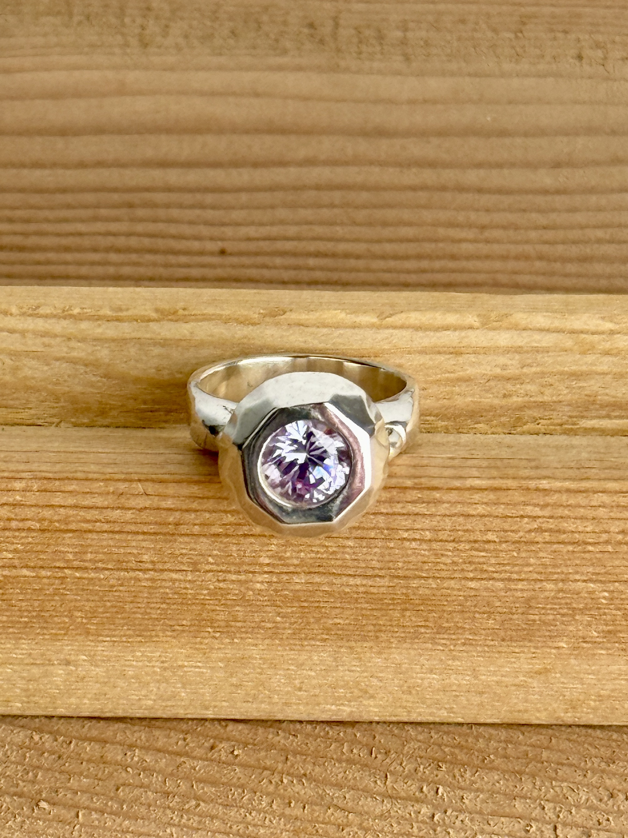 純銀8mm合成石リング